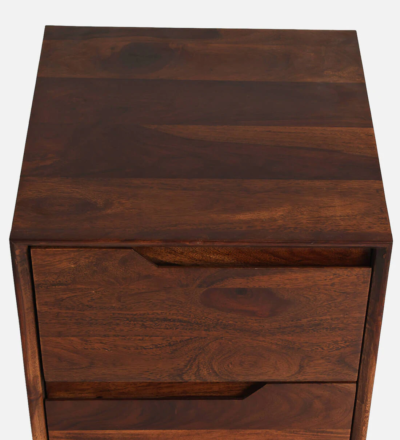 Functional Wooden Bedside Table with Polished Wood Surface and Storage Drawer Option - Image 5
