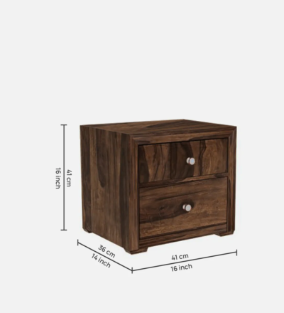 Modern Sheesham Bedside Table with Soft-Close Drawers and Sleek Look - Image 3