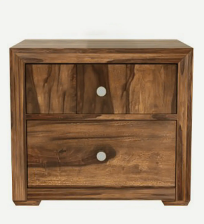 Vintage-Style Wooden Bedside Table with Carved Frame and Storage Drawer Unit - Image 4