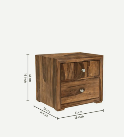 Vintage-Style Wooden Bedside Table with Carved Frame and Storage Drawer Unit - Image 3