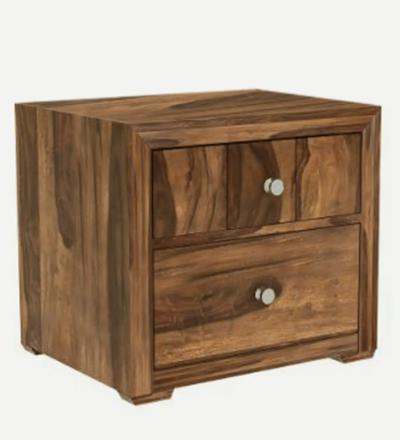 Vintage-Style Wooden Bedside Table with Carved Frame and Storage Drawer Unit - Image 5