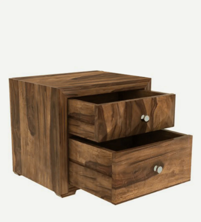 Vintage-Style Wooden Bedside Table with Carved Frame and Storage Drawer Unit - Image 6