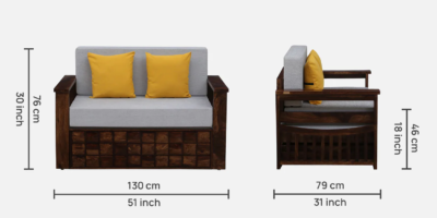Elegant Sofa Cum Bed with Tufted Backrest and Ample Hidden Storage - Image 3