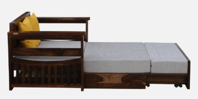 Elegant Sofa Cum Bed with Tufted Backrest and Ample Hidden Storage - Image 10