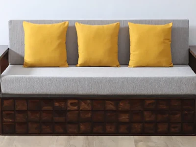 Smart sofa bed with washable covers and soft cushioned mattress