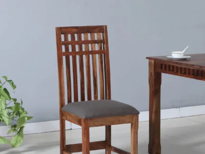 Modern Wooden Dining Chair with Sleek Legs and Soft Fabric Seat