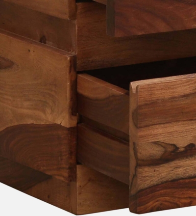 Sleek and Stylish Bedside Table Wooden with Two Drawers and Flat Top - Image 9