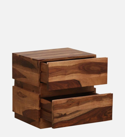 Sleek and Stylish Bedside Table Wooden with Two Drawers and Flat Top - Image 6