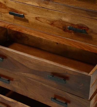 Glowline Chest with Multiple Drawers and Natural Wood Texture Sheesham Wood - Image 9