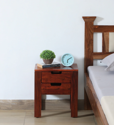 Vivid Wooden Bedside Table with Drawers by Sarve Furniture - Solid Wood Nightstand for Bedroom Storage"