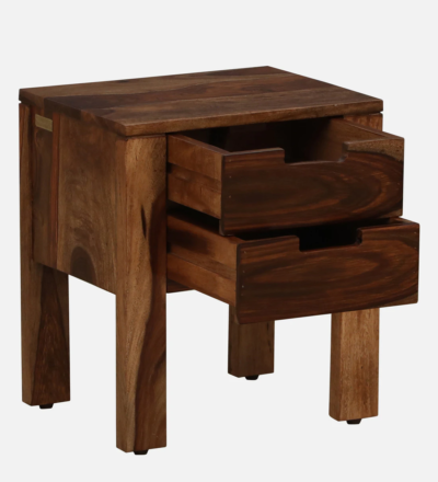 Vnkel Bedside Table Sheesham Wood With Drawers By Sarve Furniture - Image 4