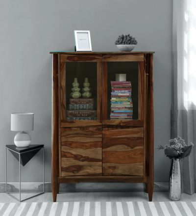Minimalist Sheesham wood bookshelf with clean lines and strong build by Sarve Furniture