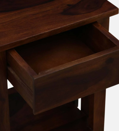 Functional Bedside Table with Open Storage Shelf and Single Pull Drawer - Image 10