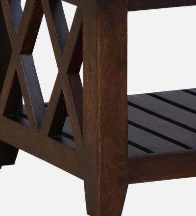 Designer Wooden Coffee Table with Storage Basket and Smooth Finish For Online - Image 7