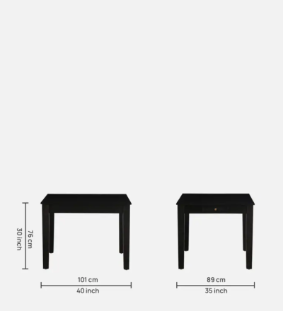 Dining Set Solid Sheesham Wood For Kitchen with Slatted Chair Back and Wide Table - Image 3