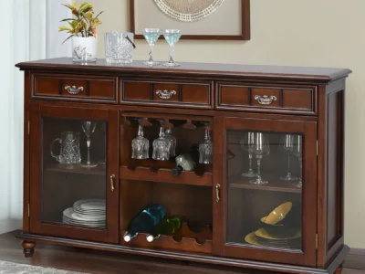 Solid wood bar cabinet Bar unit with stemware holder Lockable wine cabinet Wooden liquor storage cabinet Secure home bar furniture Bar cabinet with glass rack Wine glass holder cabinet Wooden bar with lockable doors Designer bar unit for home Sarve Furniture bar cabinet