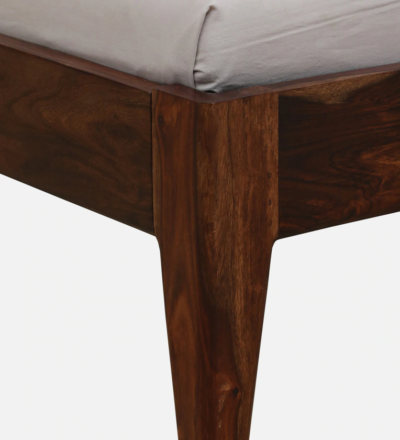 Classic Double Home Bed with Carved Wooden Headboard and Simple Leg Design - Image 11