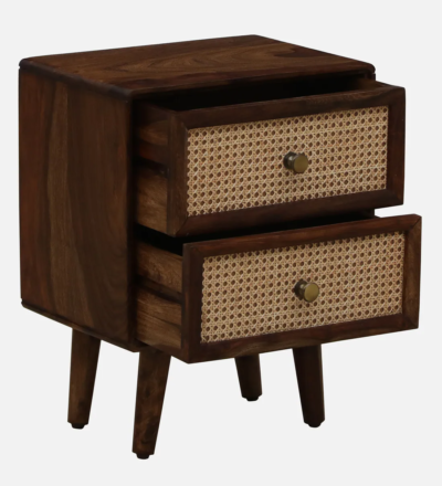 Axion Bedside Table Sheesham Wood By Sarve Furniture - Image 4