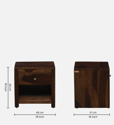 Nightstand Solid Wood with One Drawer and Convenient Bottom Open Storage - Image 3