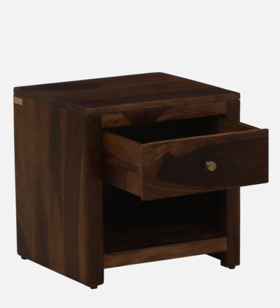 Nightstand Solid Wood with One Drawer and Convenient Bottom Open Storage - Image 6