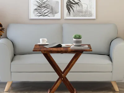 Wooden Coffee Table Elegant with Premium Polish and Spacious Open Base