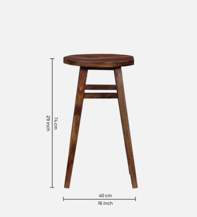Vantage Sheesham Wood Tall Bar Stool By Sarve Furniture - Image 3