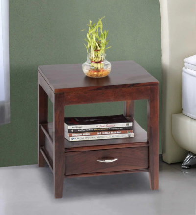Sheesham Wood Bedside Table with Drawer by Sarve Furniture