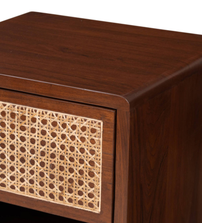 Solid Wood Nightstand with Two Drawers and Open Bottom Storage Shelf - Image 6