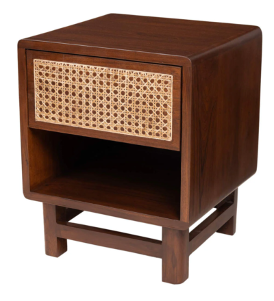 Solid Wood Nightstand with Two Drawers and Open Bottom Storage Shelf - Image 3