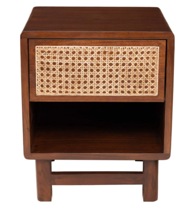 Solid Wood Nightstand with Two Drawers and Open Bottom Storage Shelf - Image 4