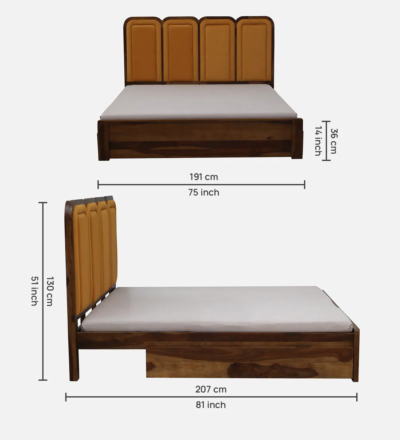 Sheesham Wood Bed Snuggen With Drawer Storage By Sarve Furniture - Image 3