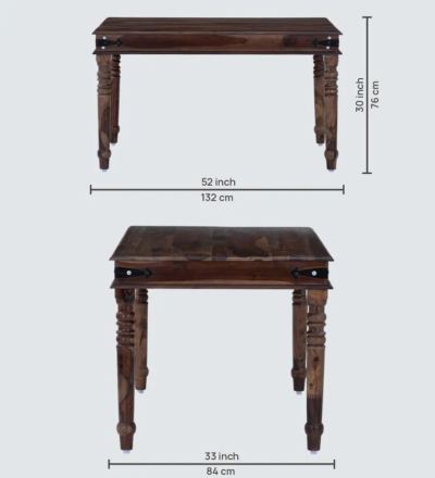 Durable Home Dining Set with Solid Wood Table and Four Upholstered Chairs - Image 4