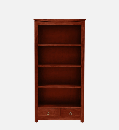Solid Wood Sheesham Bookshelf with Spacious Shelves and Decorative Carving - Image 5
