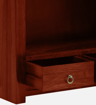 Solid Wood Sheesham Bookshelf with Spacious Shelves and Decorative Carving - Image 9
