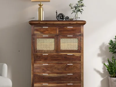 Chest of Drawers Wooden with Deep Drawers and Durable Sheesham Wood Finish