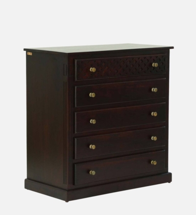 Antique Chest of Drawers with Smooth Finish and Brass Knob Pulls Online - Image 4