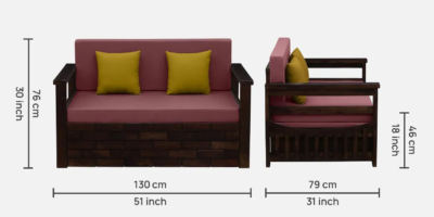 Convertible Sofa Bed 2 Seater with Storage for Living Room and Daily Sleeping Use - Image 3