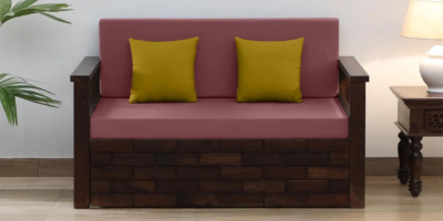 Convertible 2-seater sofa bed with storage for daily sleeping and living room