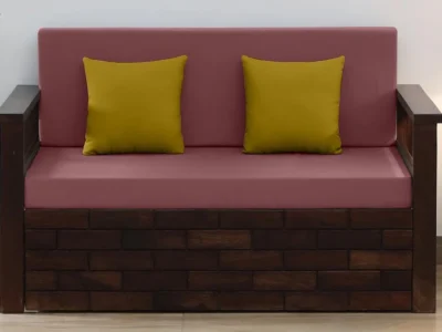 Convertible 2-seater sofa bed with storage for daily sleeping and living room