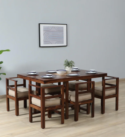 Modern Dining Set for Contemporary Dining Room with Elegant Polish Finish