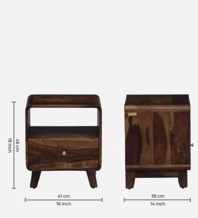 Slumbre Wooden Bedside Table With Drawer By Sarve Furniture - Image 3