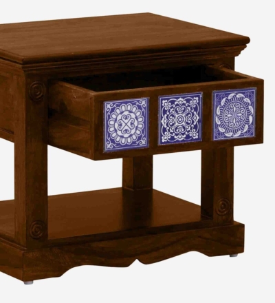 Functional Bedside Table with Polished Wood Surface and Storage Drawer Option - Image 8