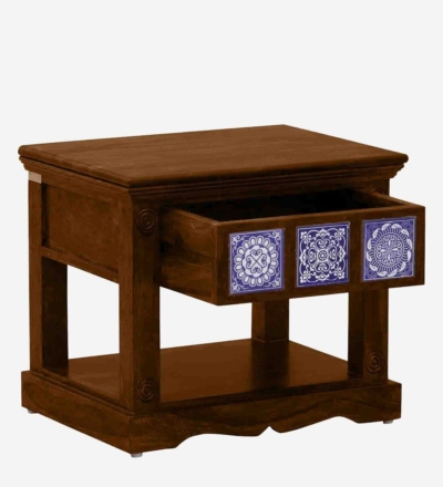 Functional Bedside Table with Polished Wood Surface and Storage Drawer Option - Image 4