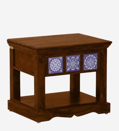 Functional Bedside Table with Polished Wood Surface and Storage Drawer Option - Image 5