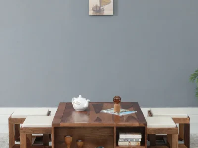 Compact Sheesham wood nesting coffee table set by Sarve Furniture – Buy online