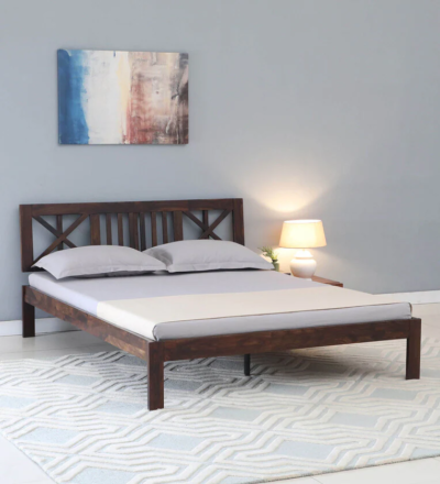 Affordable wooden bed without storage by Sarve Furniture – simple and stylish design for modern bedrooms