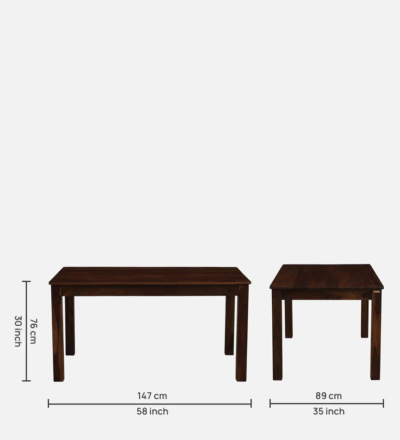Polished Sheesham Dining Set with Comfortable High Backrest Seating - Image 3
