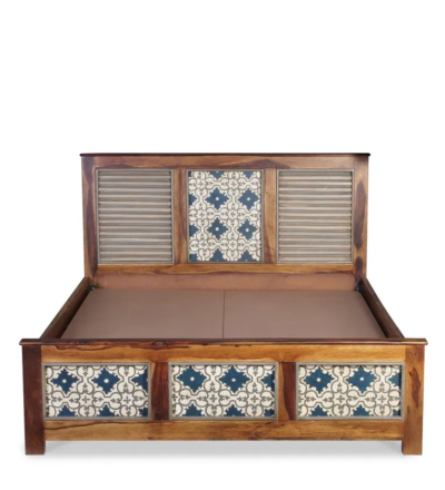 Silven Sheesham Wood Bed with Hydraulic Storage By Sarve Furniture - Image 5
