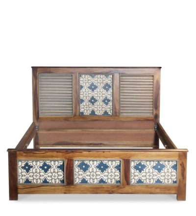 Boho Sheesham Wood Bed Without Storage By Sarve Furniture - Image 4