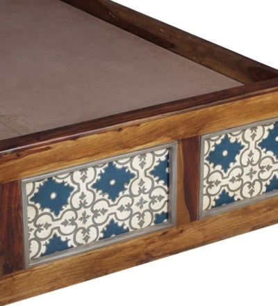 Boho Sheesham Wood Bed Without Storage By Sarve Furniture - Image 9